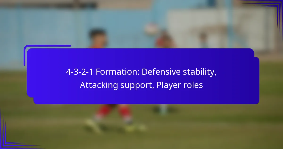 4-3-2-1 Formation: Defensive stability, Attacking support, Player roles