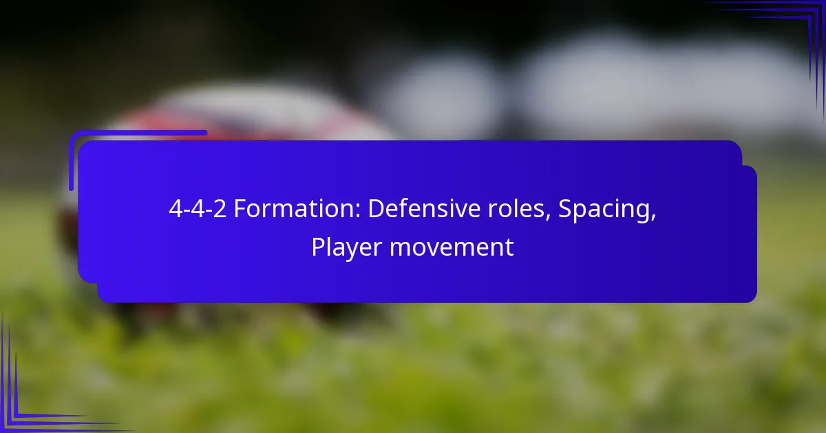 4-4-2 Formation: Defensive roles, Spacing, Player movement