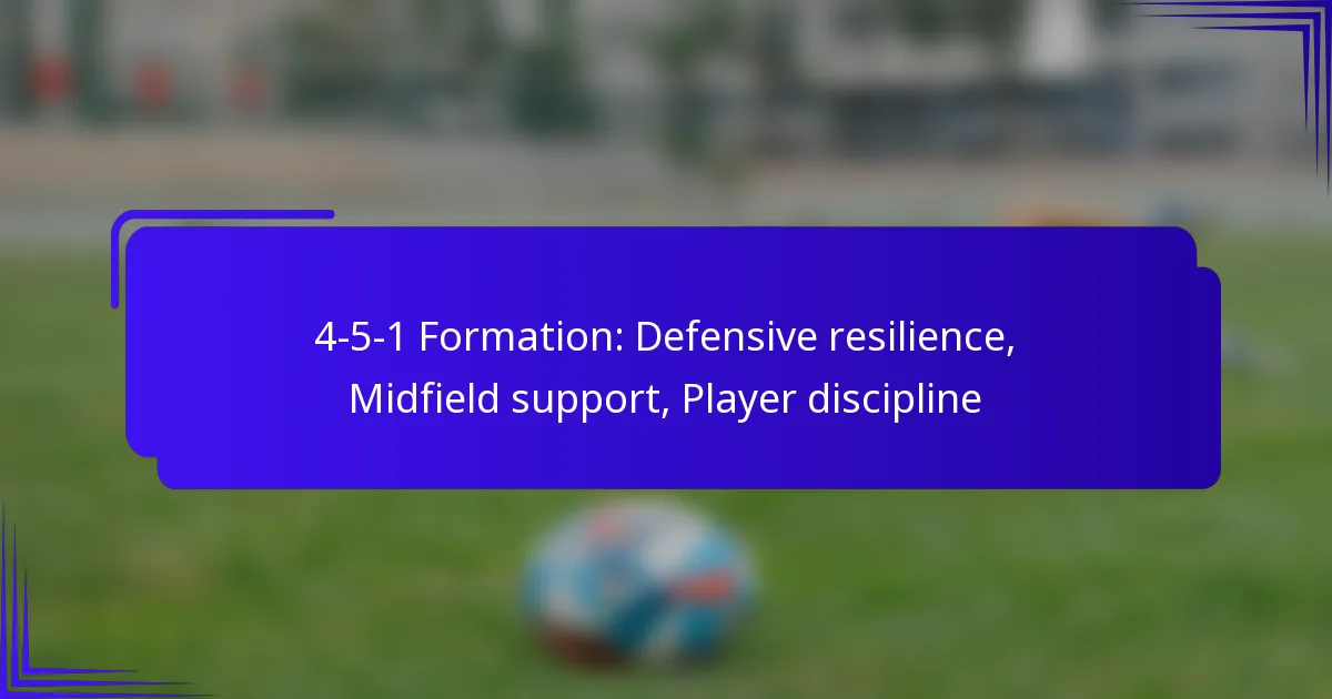 4-5-1 Formation: Defensive resilience, Midfield support, Player discipline