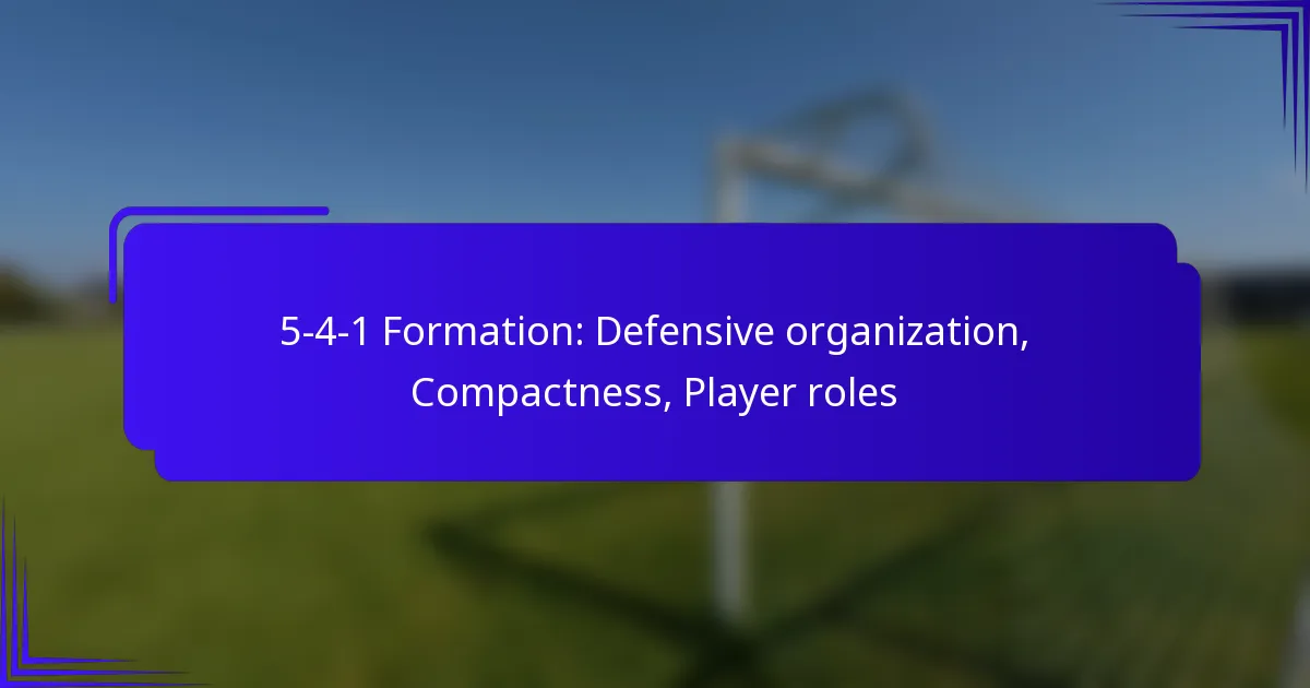 5-4-1 Formation: Defensive organization, Compactness, Player roles