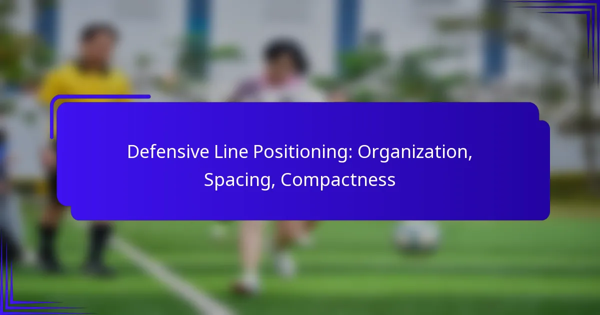 Defensive Line Positioning: Organization, Spacing, Compactness