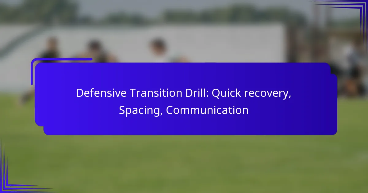 Defensive Transition Drill: Quick recovery, Spacing, Communication