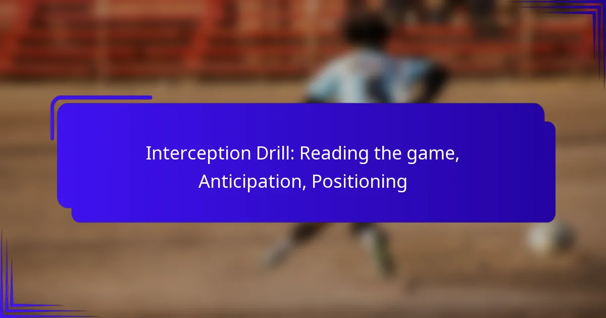 Interception Drill: Reading the game, Anticipation, Positioning