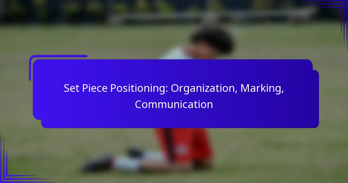 Set Piece Positioning: Organization, Marking, Communication