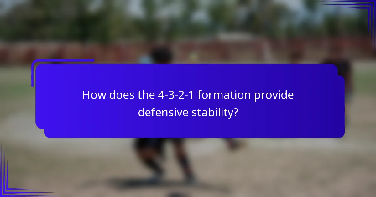 How does the 4-3-2-1 formation provide defensive stability?