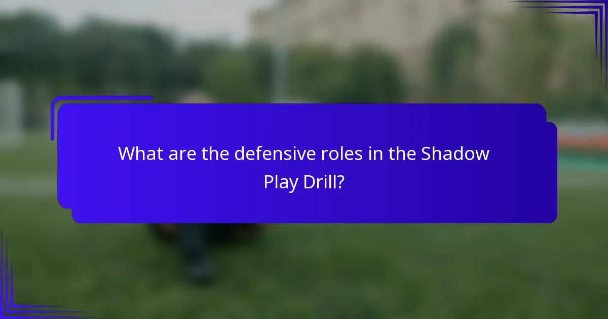 What are the defensive roles in the Shadow Play Drill?