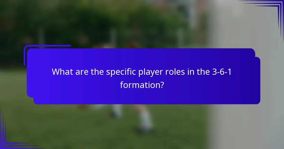 What are the specific player roles in the 3-6-1 formation?