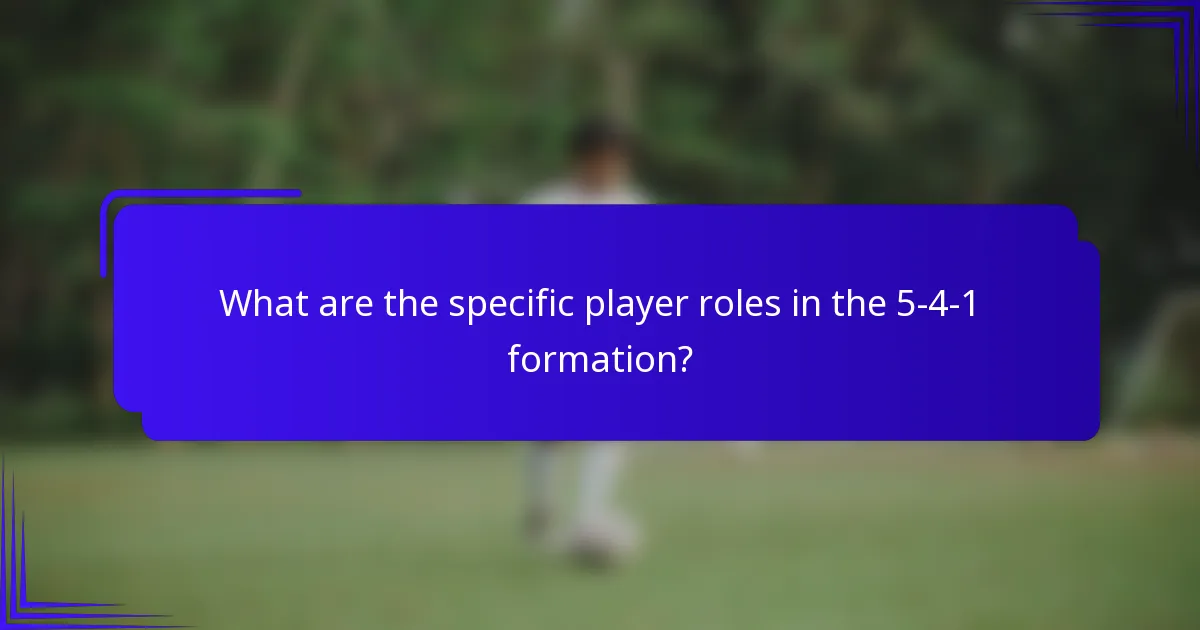 What are the specific player roles in the 5-4-1 formation?