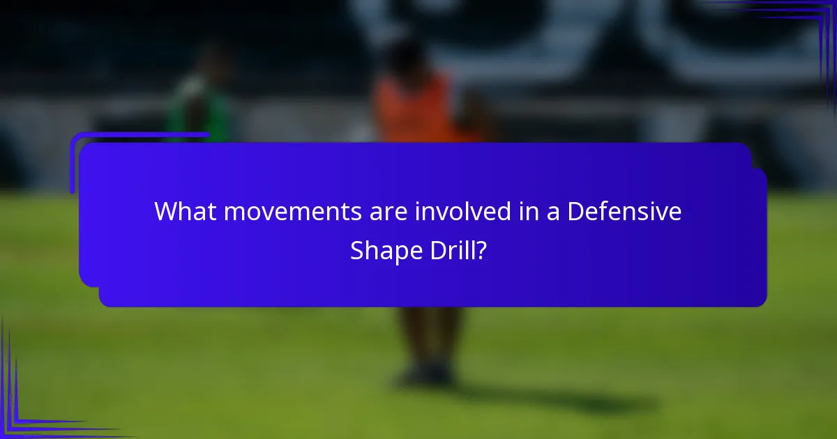 What movements are involved in a Defensive Shape Drill?
